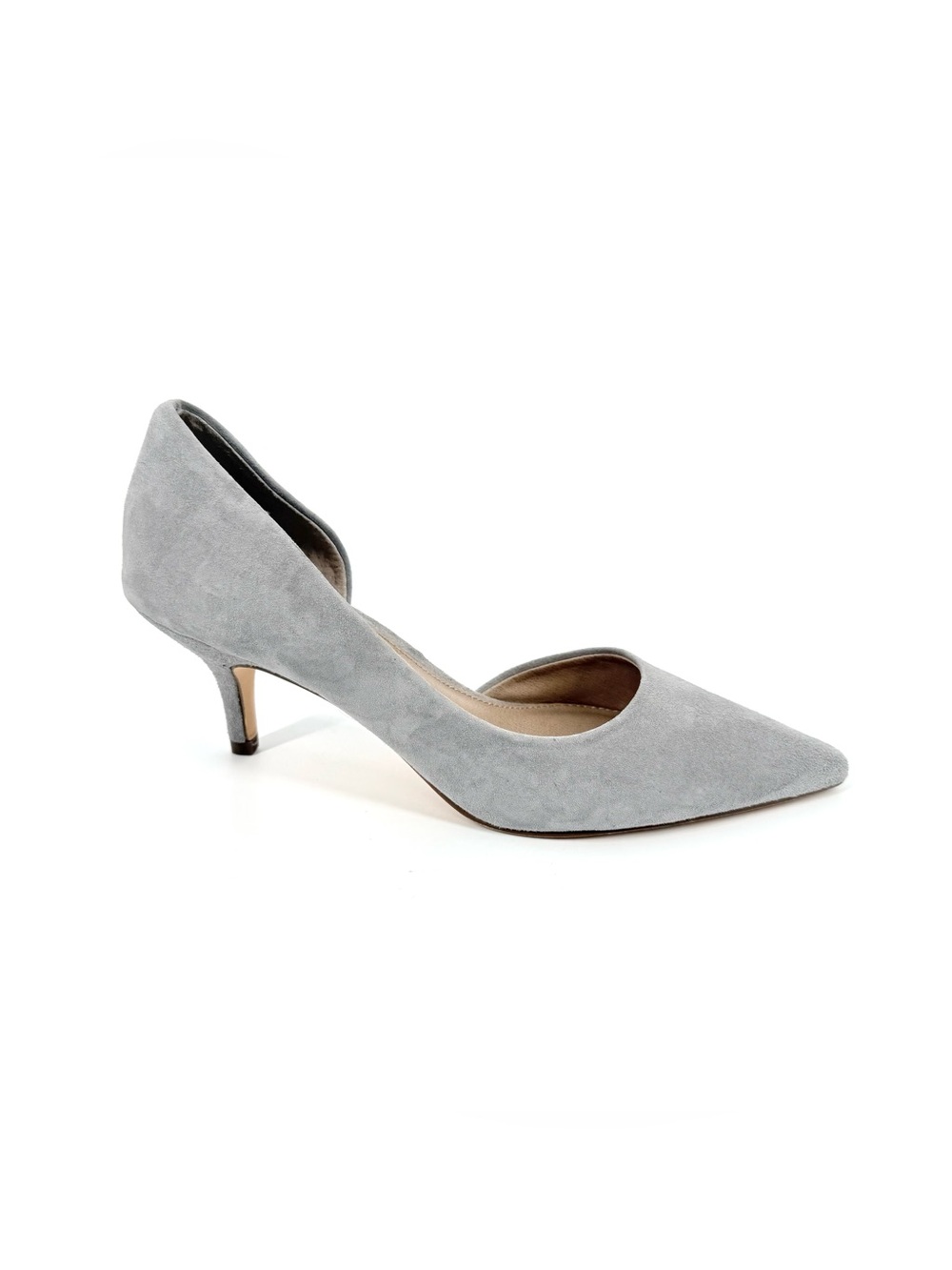 Steve Madden Flory Kitten Heel Pumps Womens Size 7.5 Gray Suede Leather Shoes